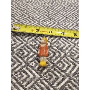 Vintage Frozen Charlotte Bisque 2" Little Orphan Annie Nodder #1 Made In Japan